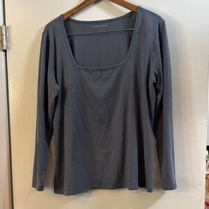 Universal Standard S Gray foundation square neck Long Sleeve tee.
